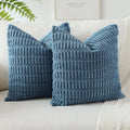 Lumbar Boho Beige Throw Pillow Cover — 24" — Dusty Blue
