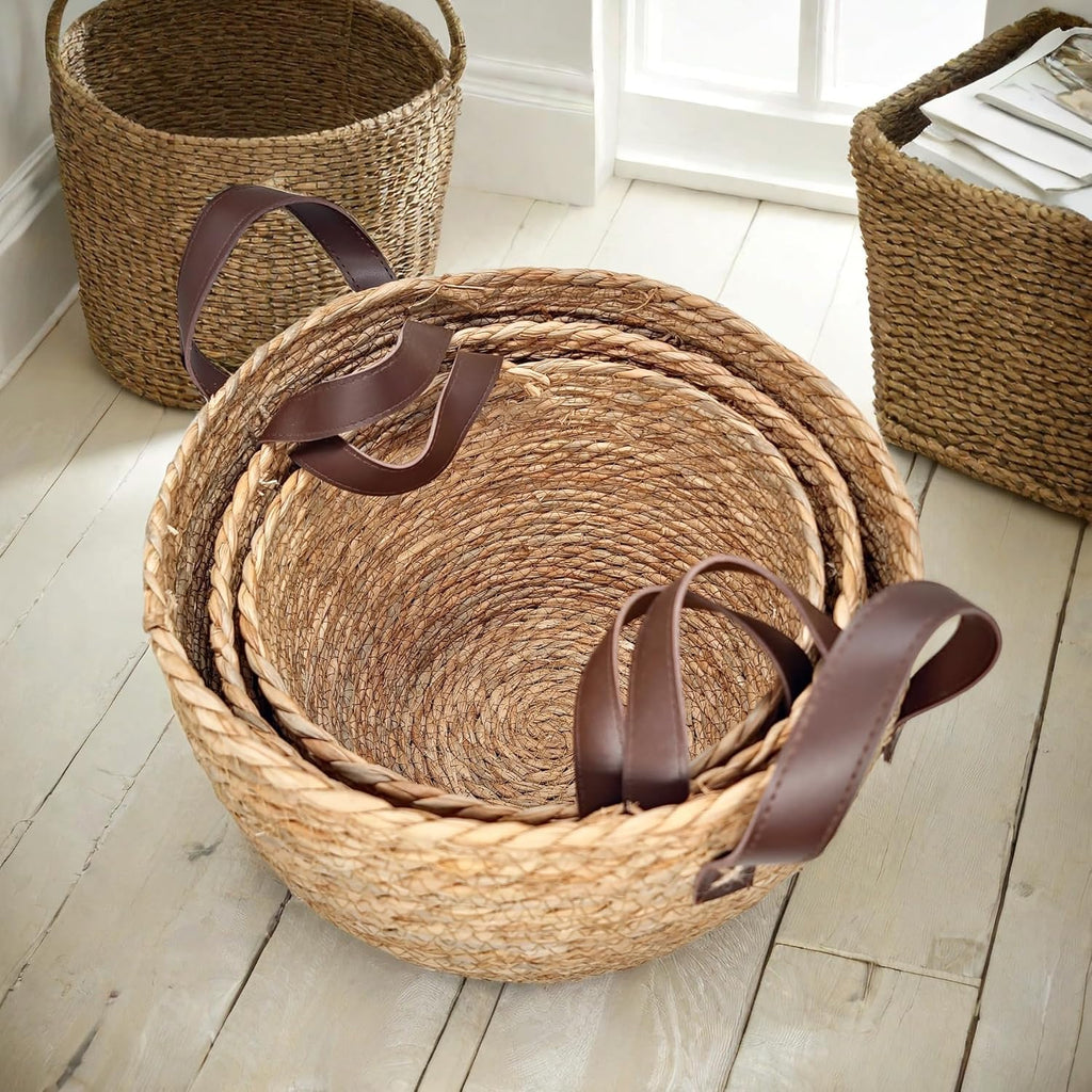 Round Boho Rattan Throw Pillow — 13" - View 6