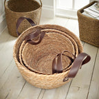 Round Boho Rattan Throw Pillow — 13" - View 6
