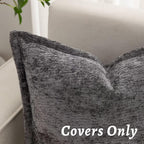 Chenille Boho Beige Throw Pillow Cover — 18" - View 4