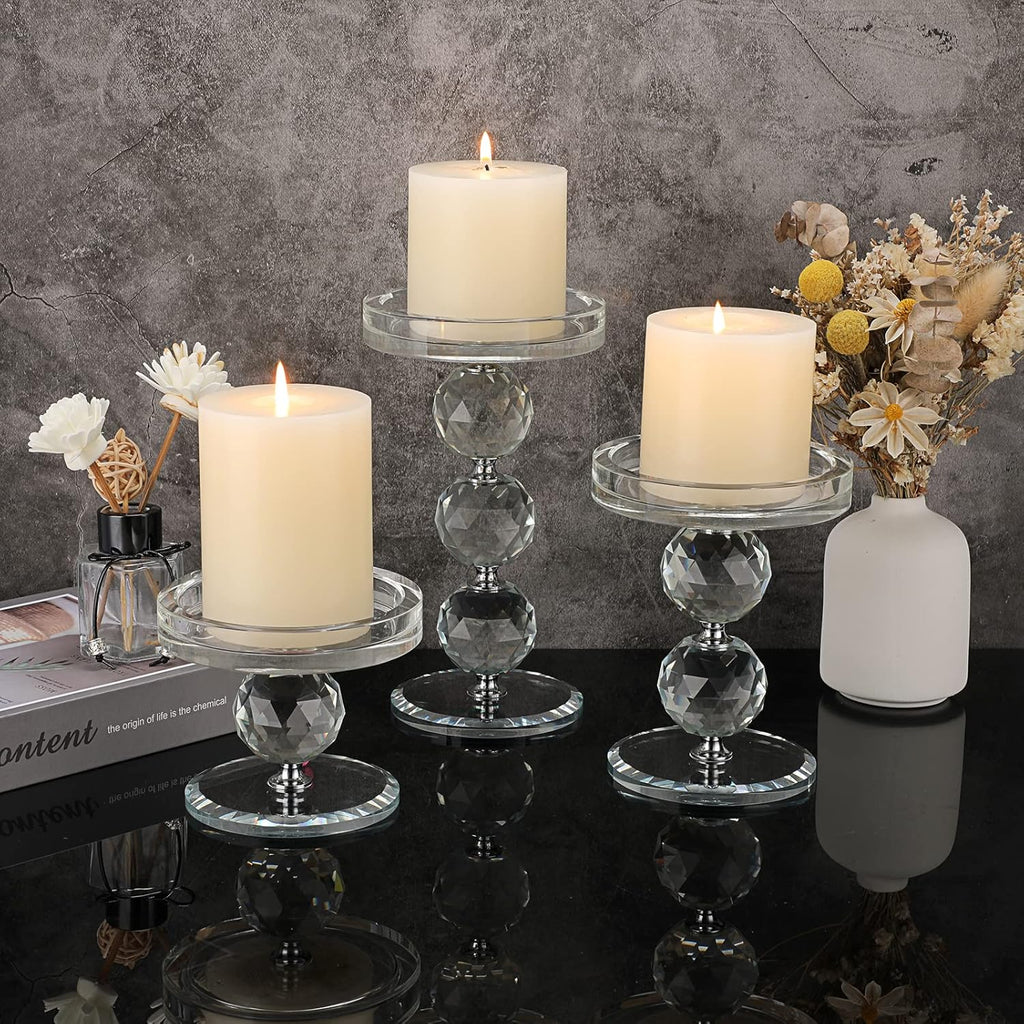 Luxe Glass Pillar Candle — Set of 3 - View 7