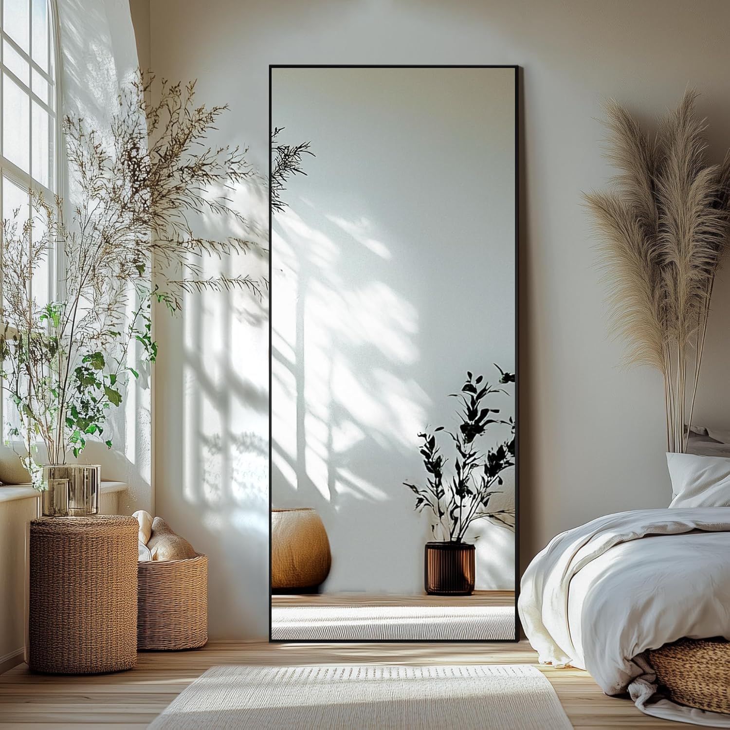 Black Wall Mirror — 50" — Black
