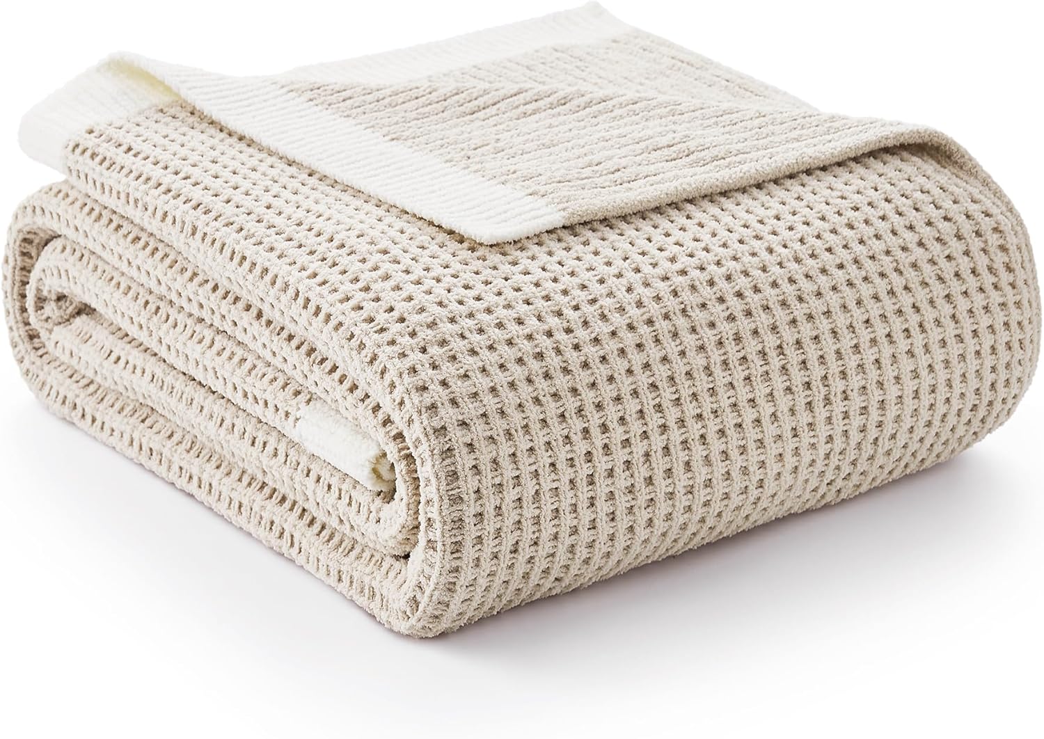Knit Beige Throw Pillow — 50" — Beige