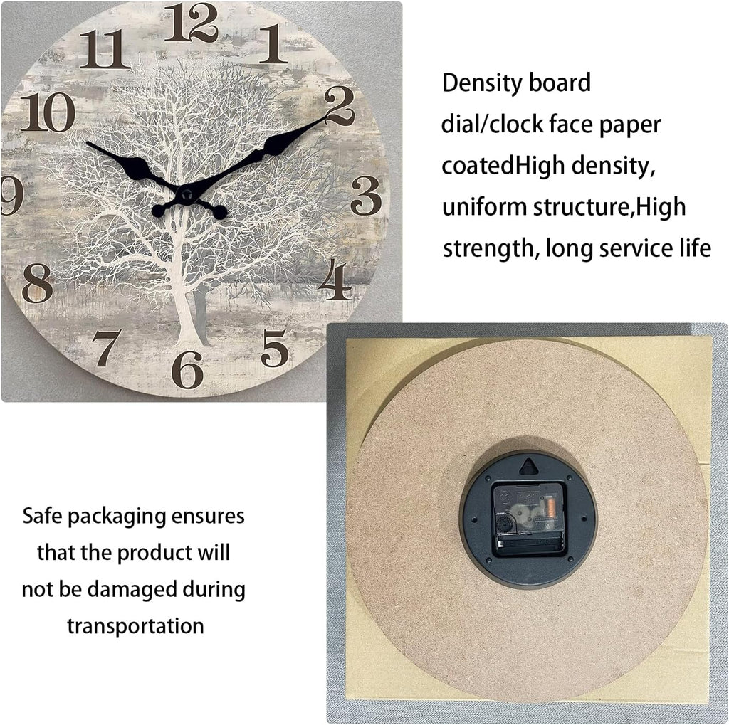 Battery Operated Farmhouse Beige Wall Clock — 16" - View 6