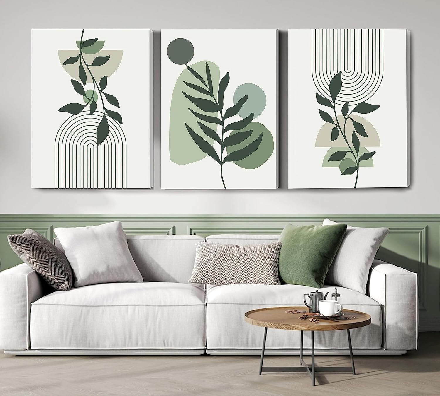 Framed Mid-Century Green Wall Art — 12" — 18"x24"