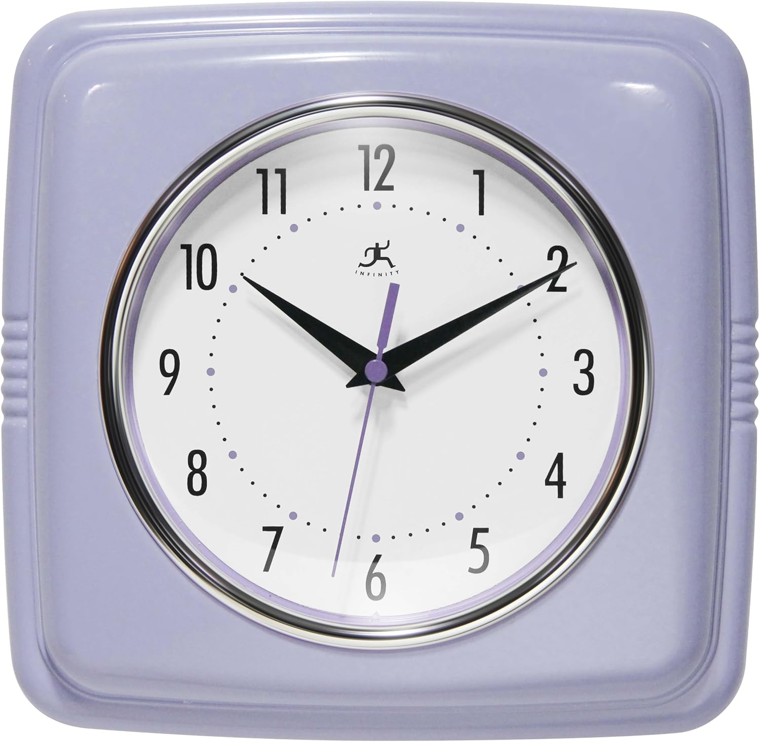 Vintage Mid-Century Beige Wall Clock — 9" — Lilac