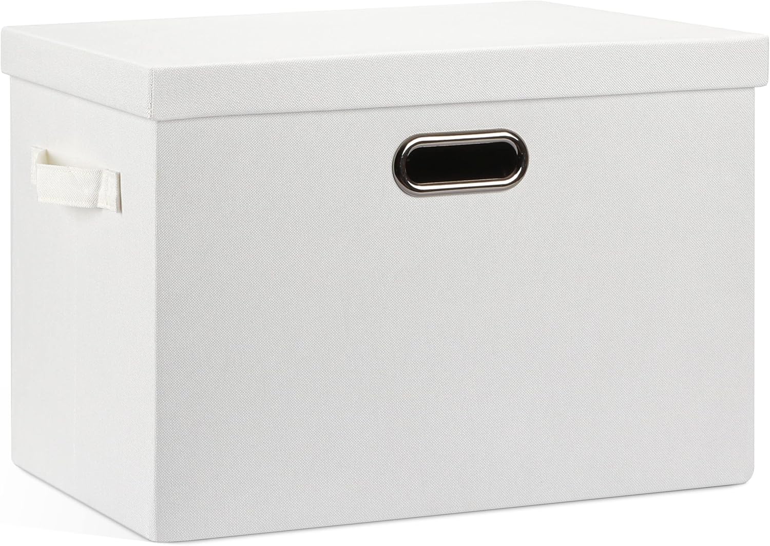 Linen Beige Storage Bin — 6x11 — White