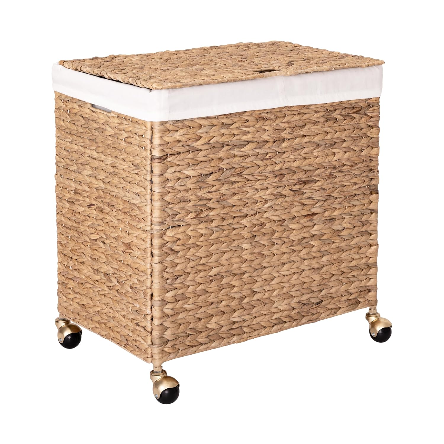 Handwoven Boho Beige Basket — Natural Water Hyacinth