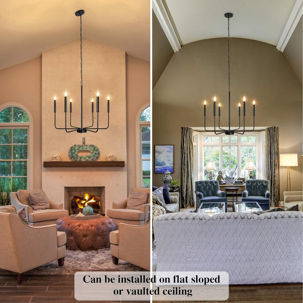 Farmhouse Black Chandelier - View 2