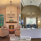 Farmhouse Black Chandelier - View 2