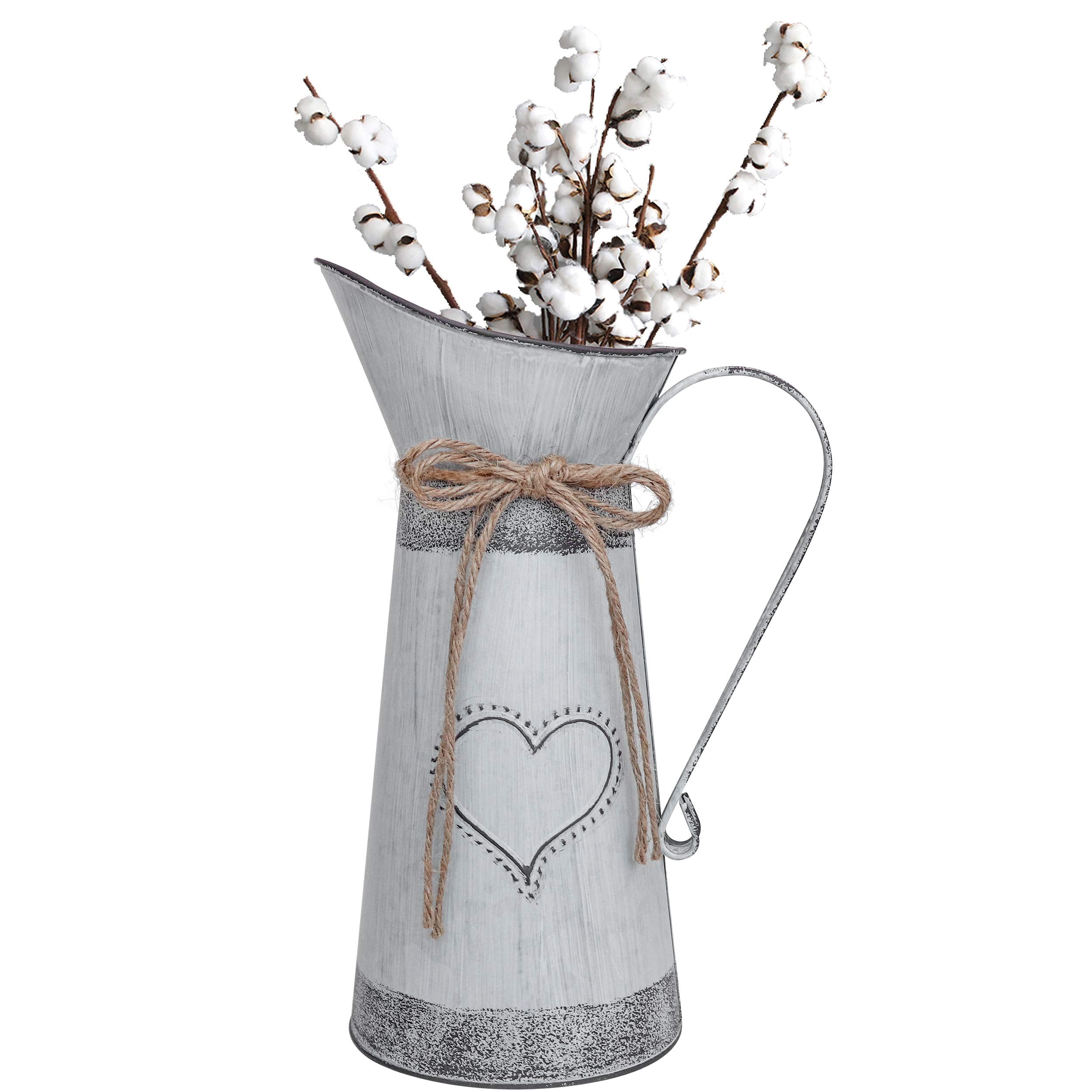 Vintage Farmhouse Metal Vase — 11"