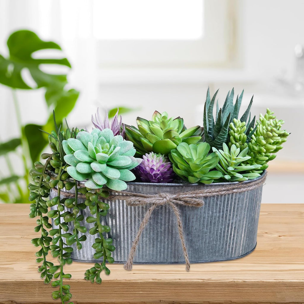 Oval Farmhouse Metal Artificial Plant — 10" - View 6