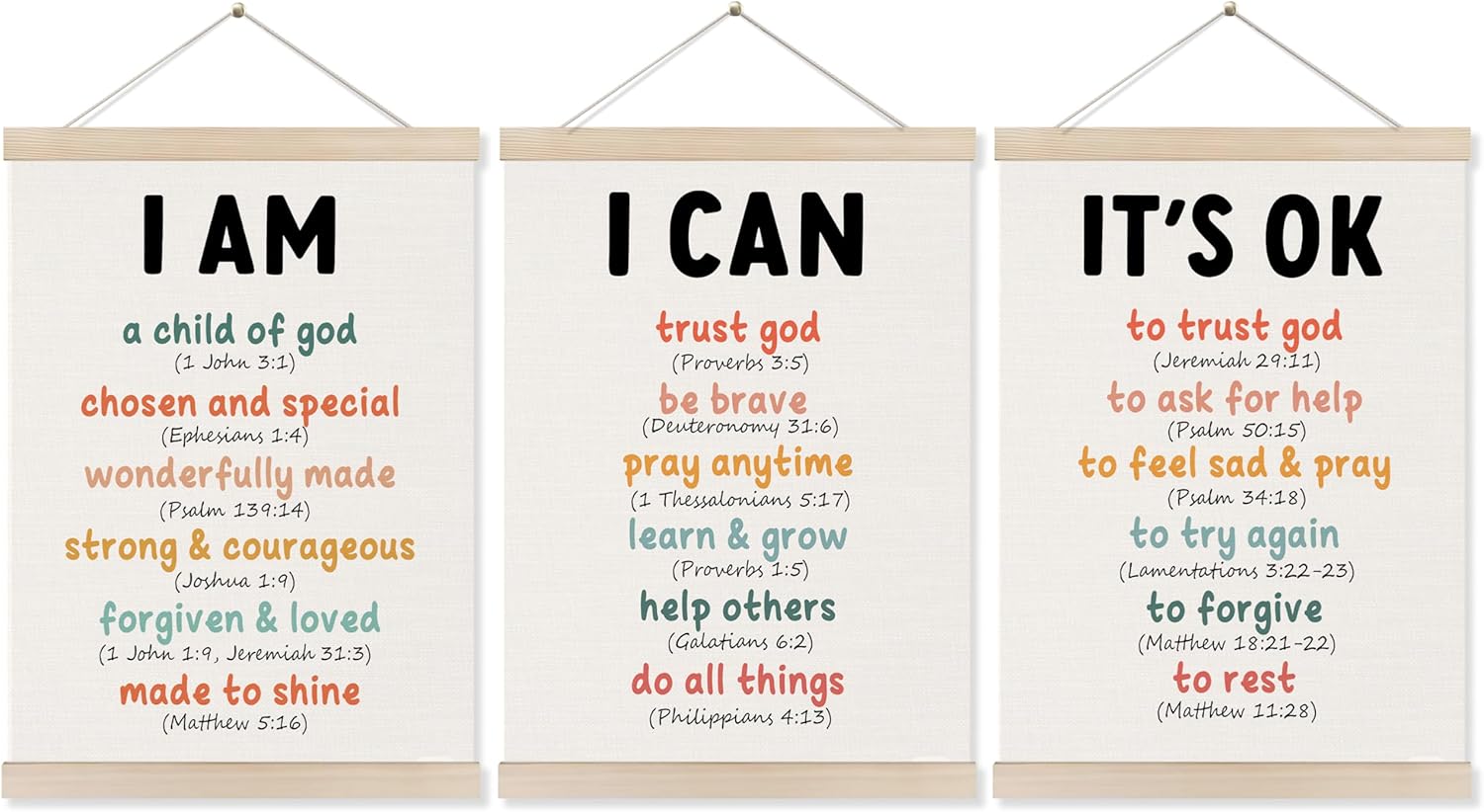 Framed Boho Fabric Wall Decor — 16" — Inspirational Christian Classroom 5