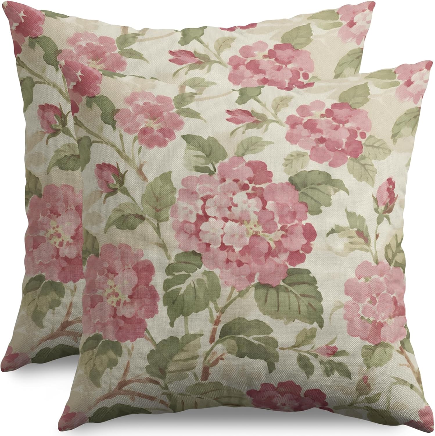 Vintage Boho Beige Pillow Cover — 22" — 22" x 22" (Pack of 2)