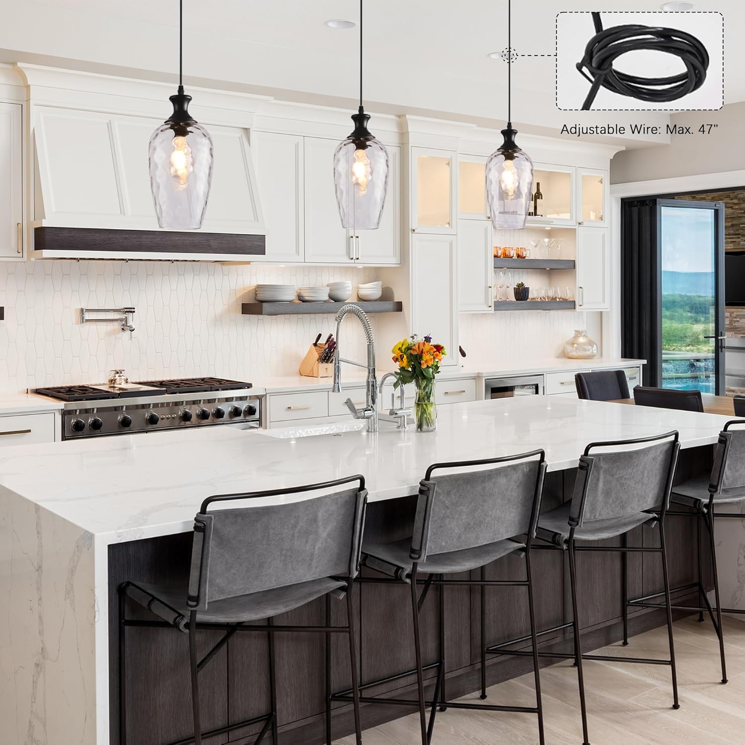 Farmhouse Black Pendant Light — 1-Light - View 5
