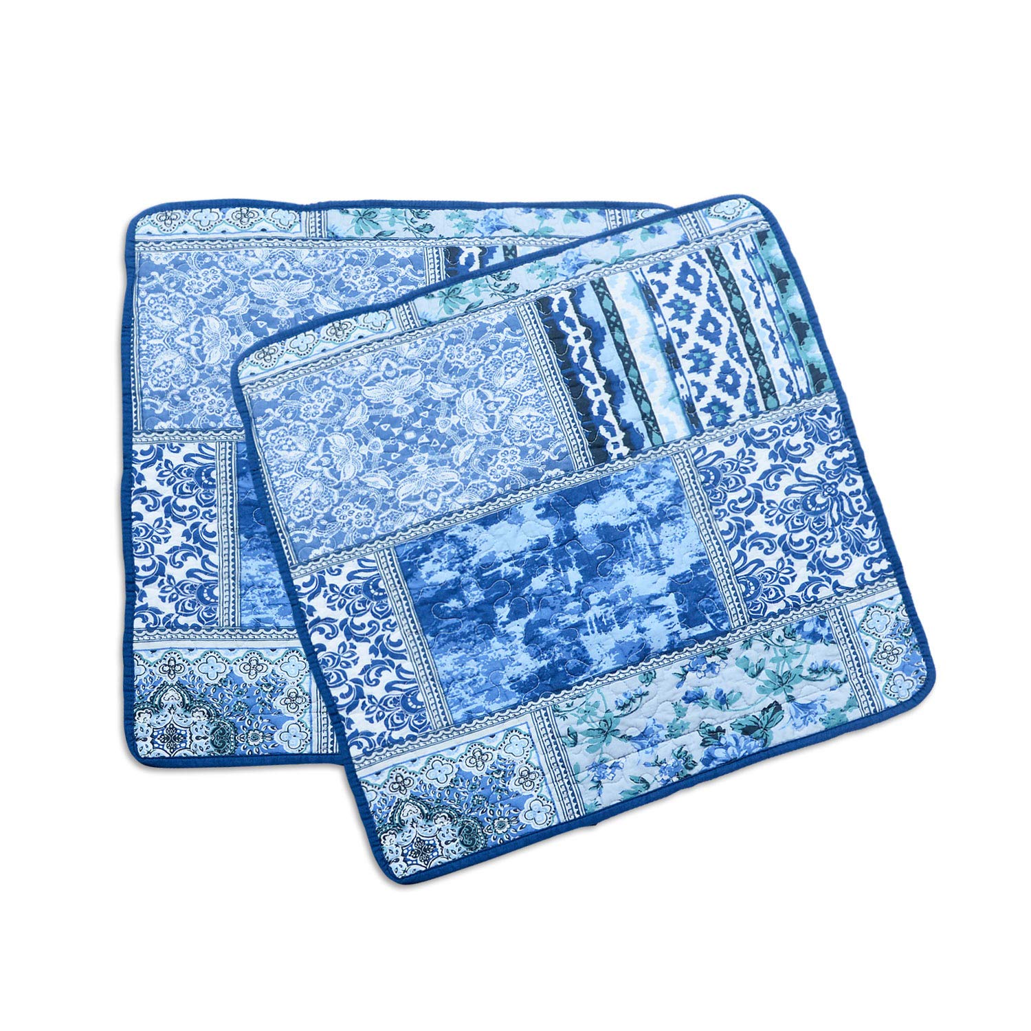 Boho Blue Throw Pillow Cover — 18"