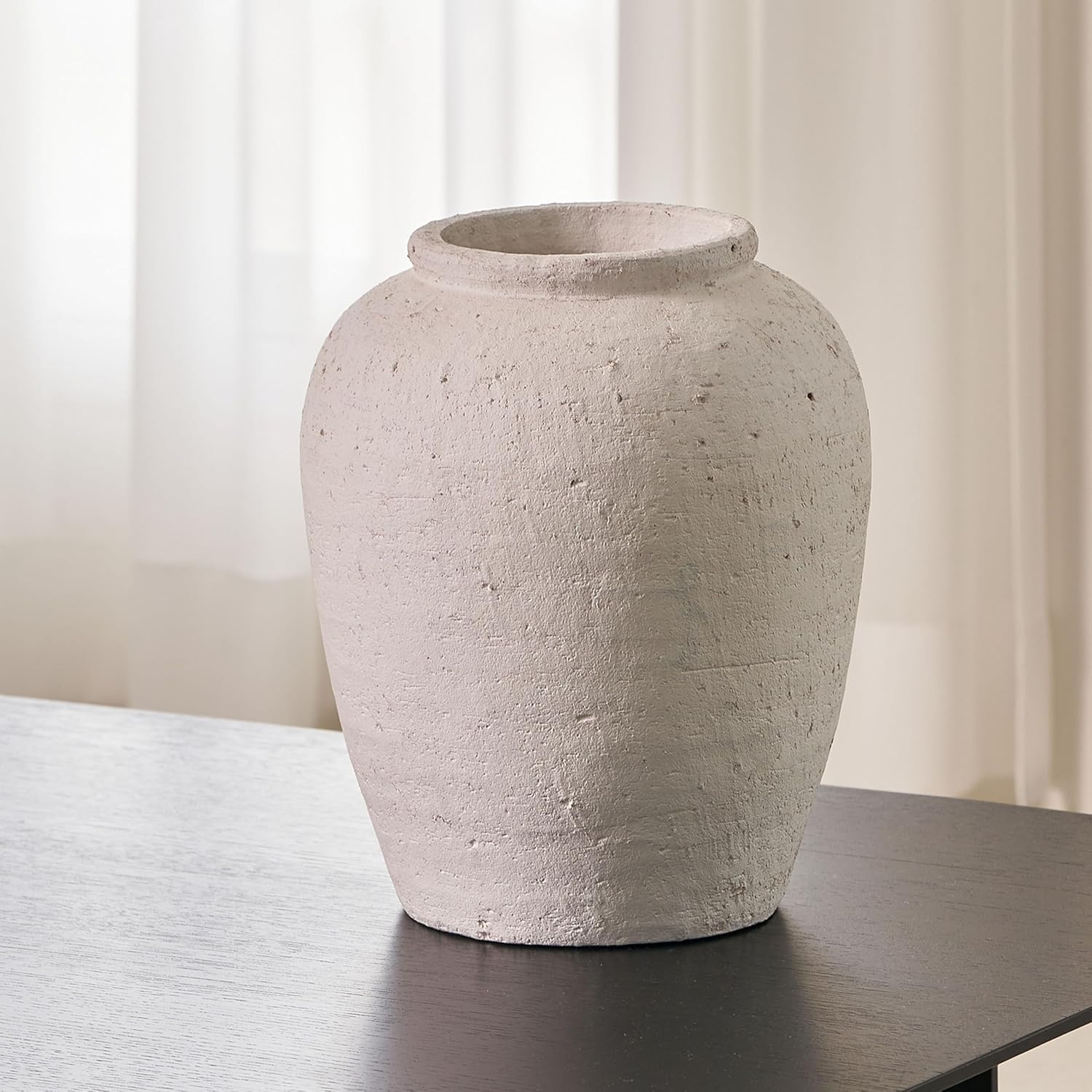 Farmhouse Black Vase — 11.2" — A - White 11.8"