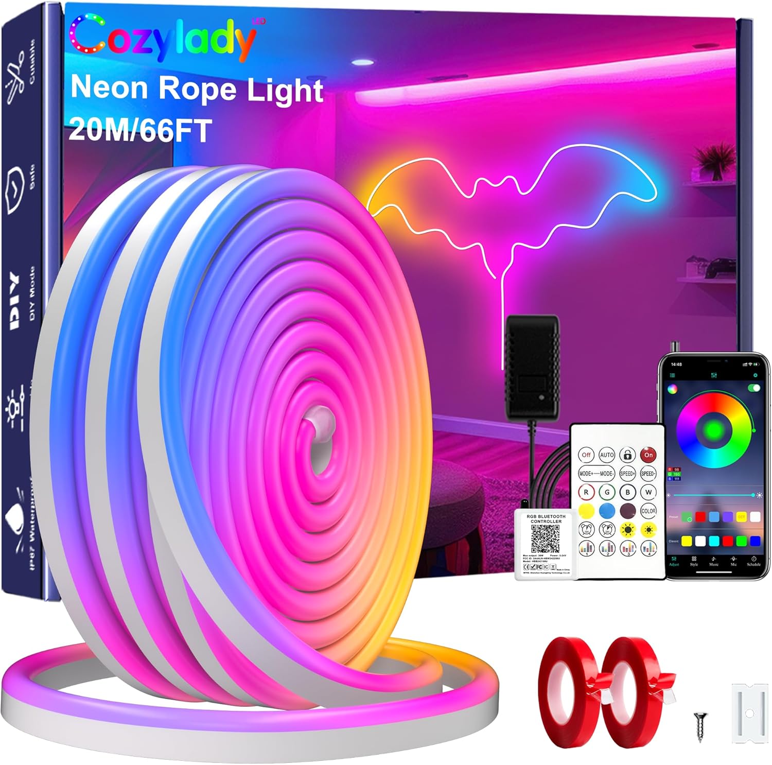 RGB Rattan LED Strip Light — 66 ft