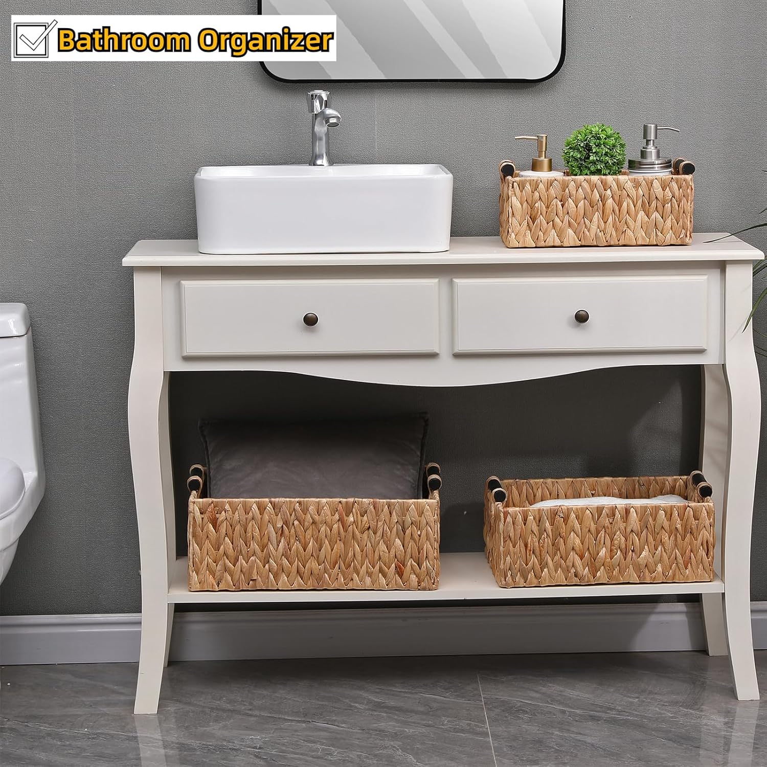 Handwoven Boho Wood Storage Bin - View 6
