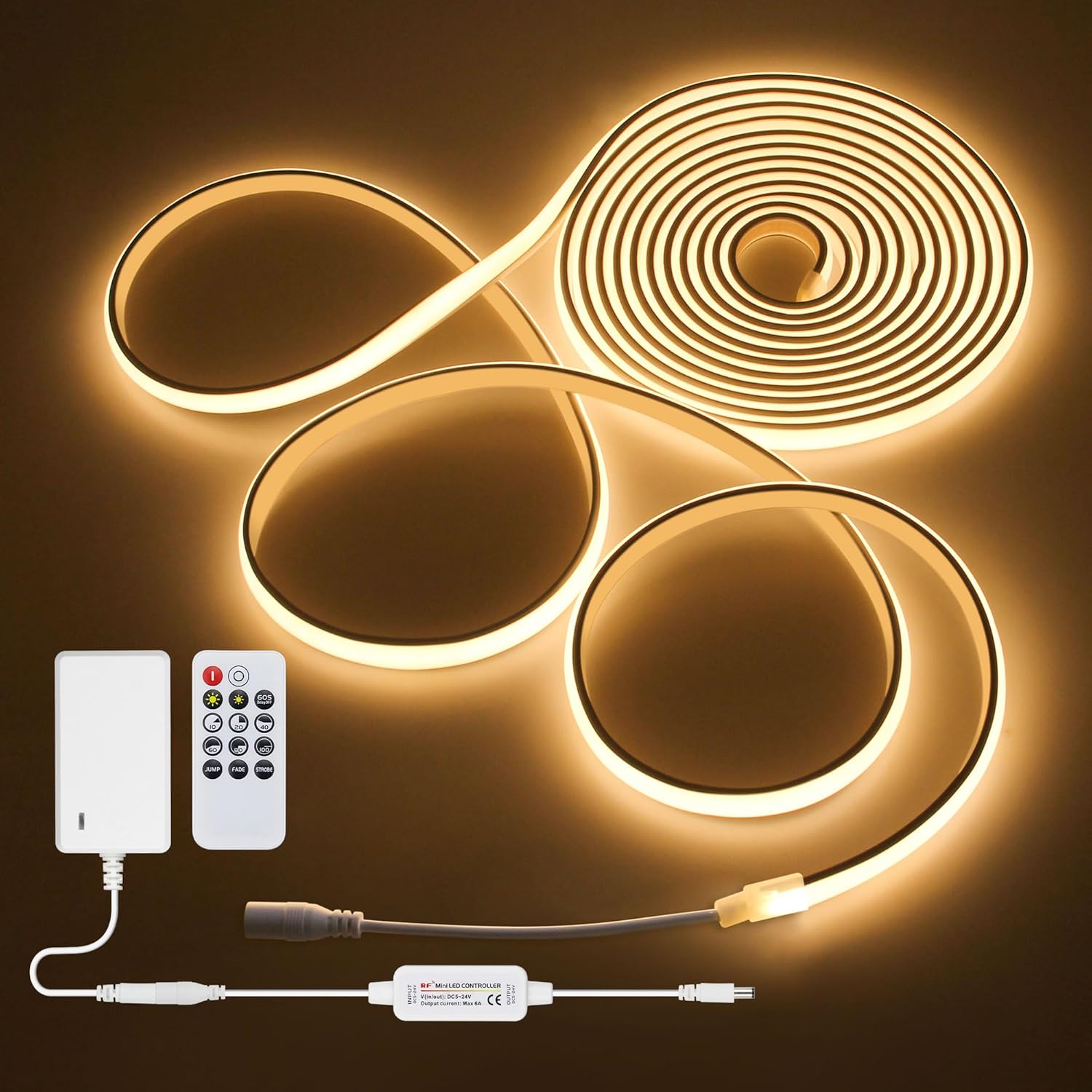 Dimmable White LED Strip Light — Warm White