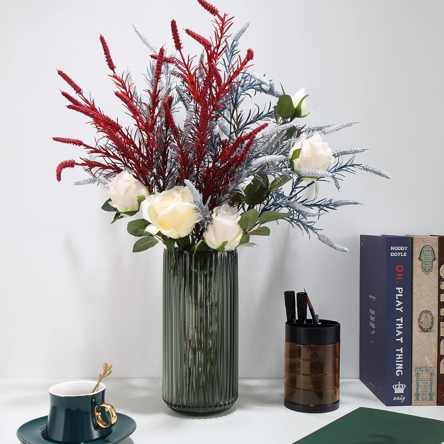 Farmhouse Brown Flower Vase — 9.8" - View 5