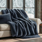 Velvet Luxe Beige Throw Pillow — 50" — Stormy Blue Mink
