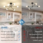 Luxe Black Chandelier — 6-Light - View 7