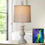 Linen Farmhouse Black Desk Lamp — 22" - View 3