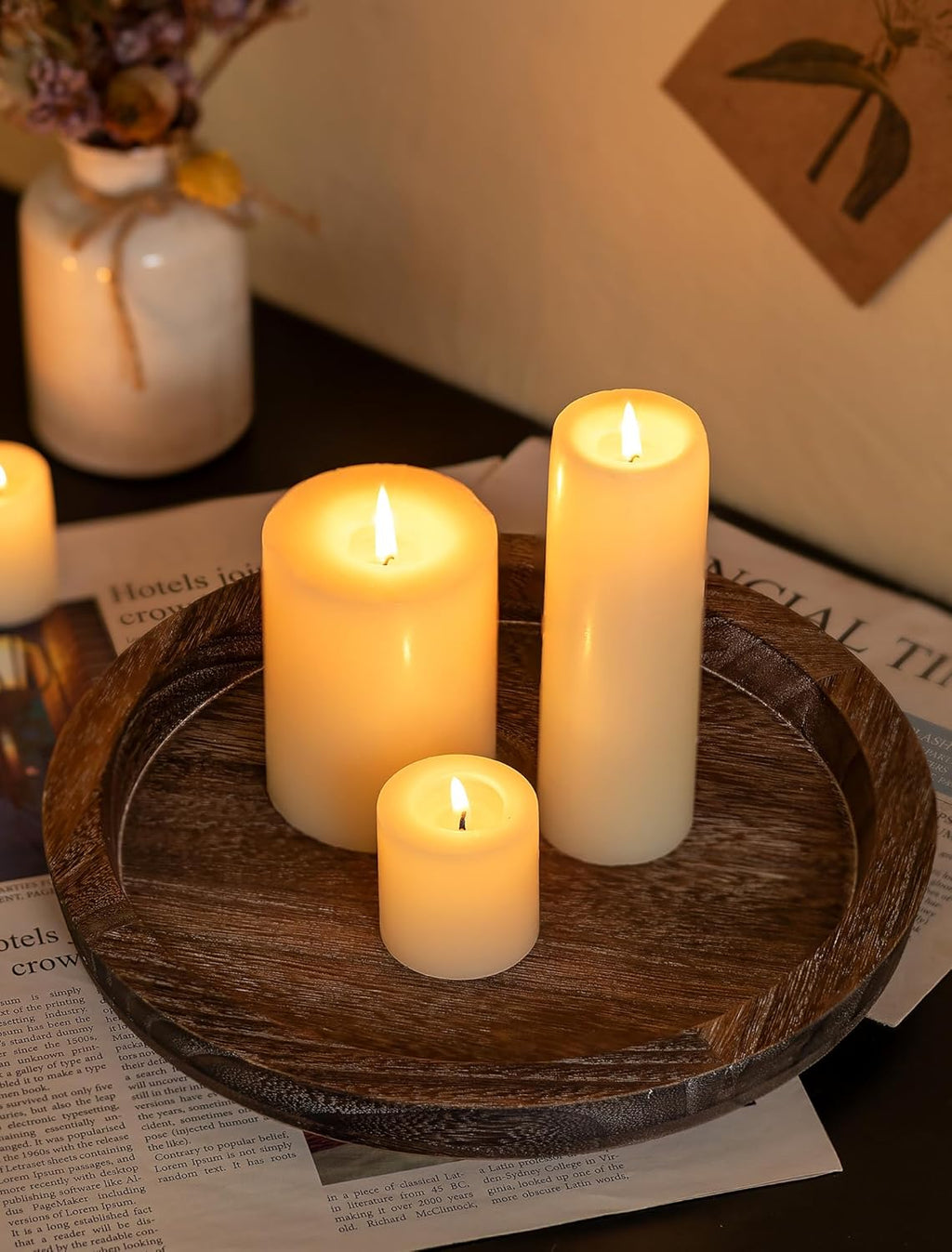Round Farmhouse Black Candle - View 3
