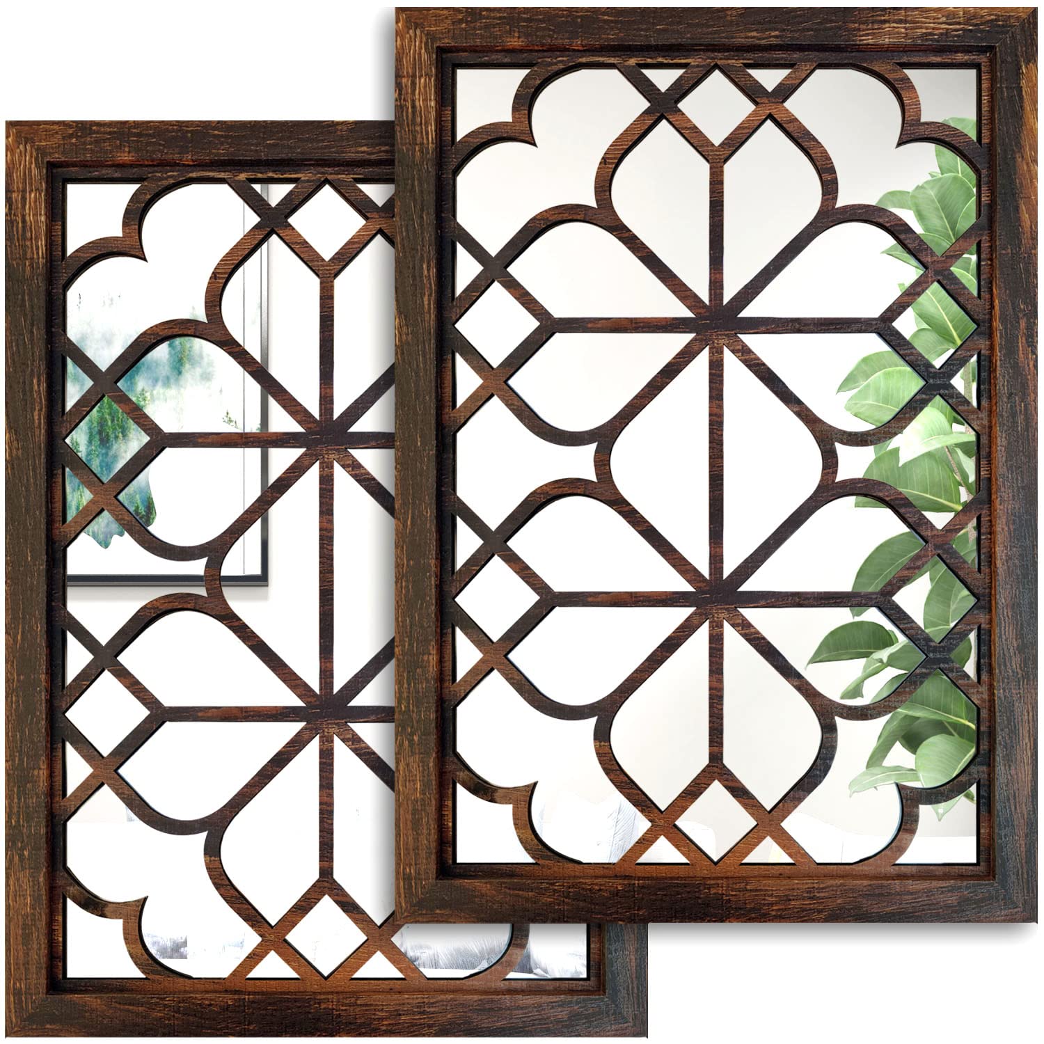 Rectangular Farmhouse Black Wall Mirror — 15"