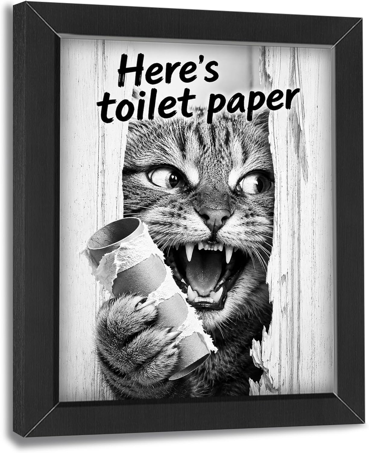 Framed Farmhouse White Wall Art — 12" — Framed Bathroom Art 9