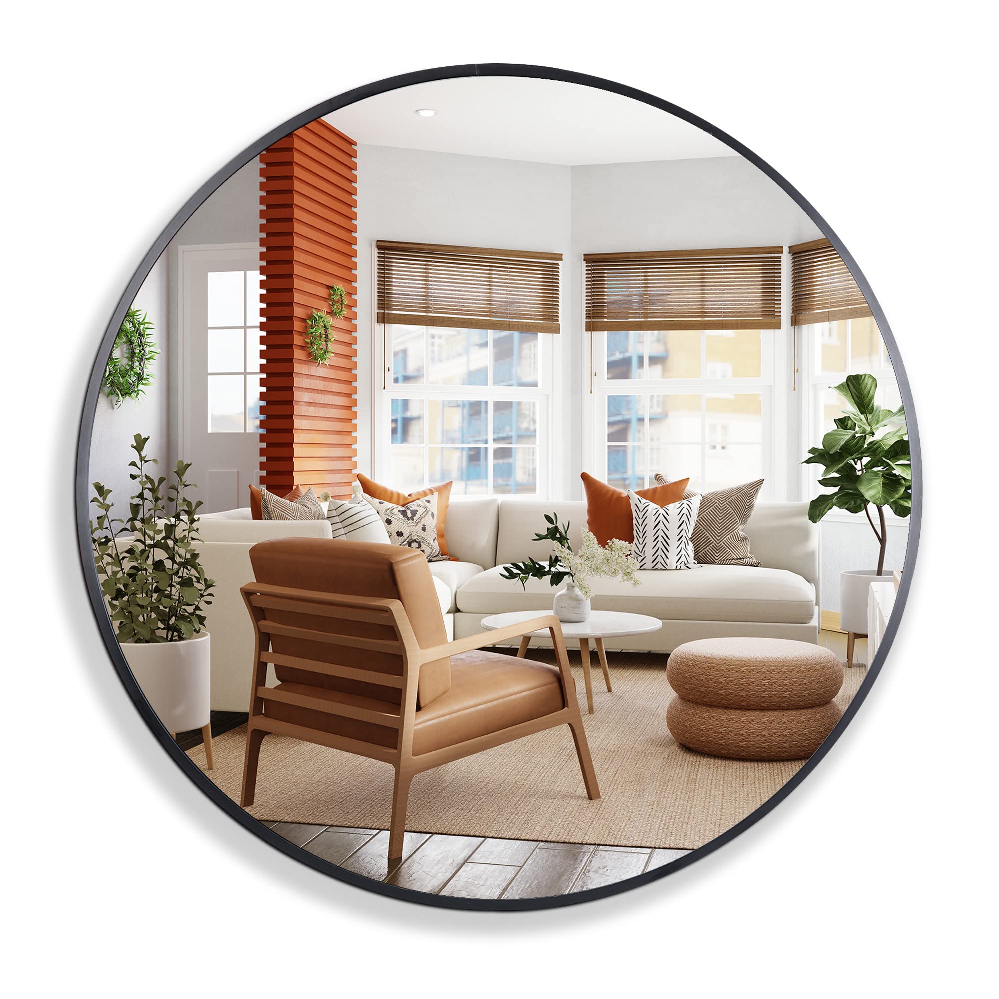 Metal Round Mirror — 24"