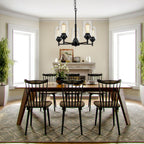 Adjustable Farmhouse Black Chandelier — 5-Light - View 7