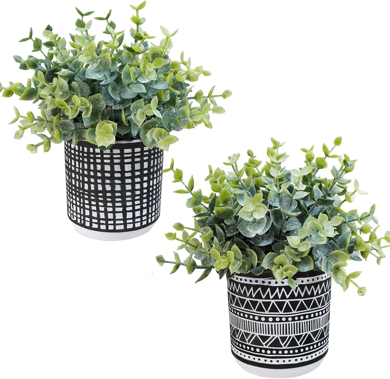 Modern Black Artificial Plant — 7.1" — Black Pot