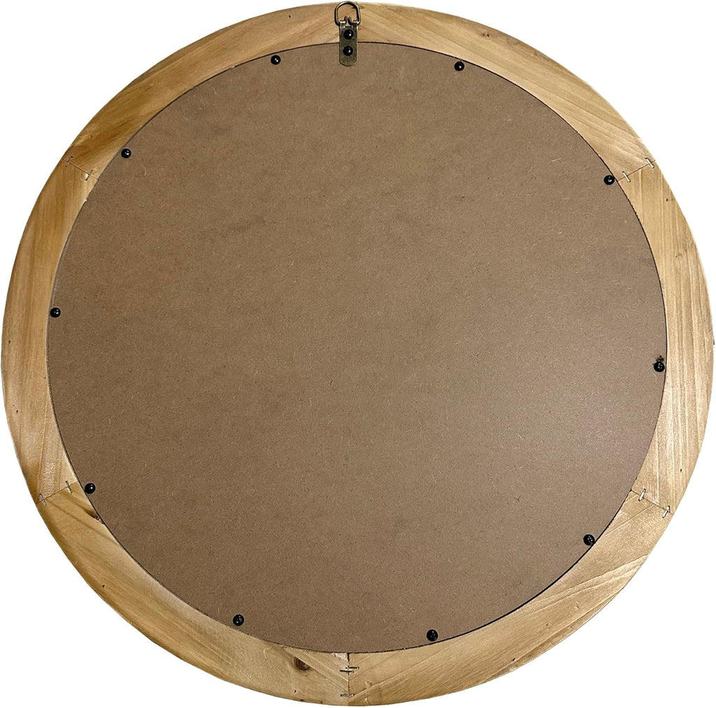 Round Farmhouse Wood Mirror — 24" - View 2