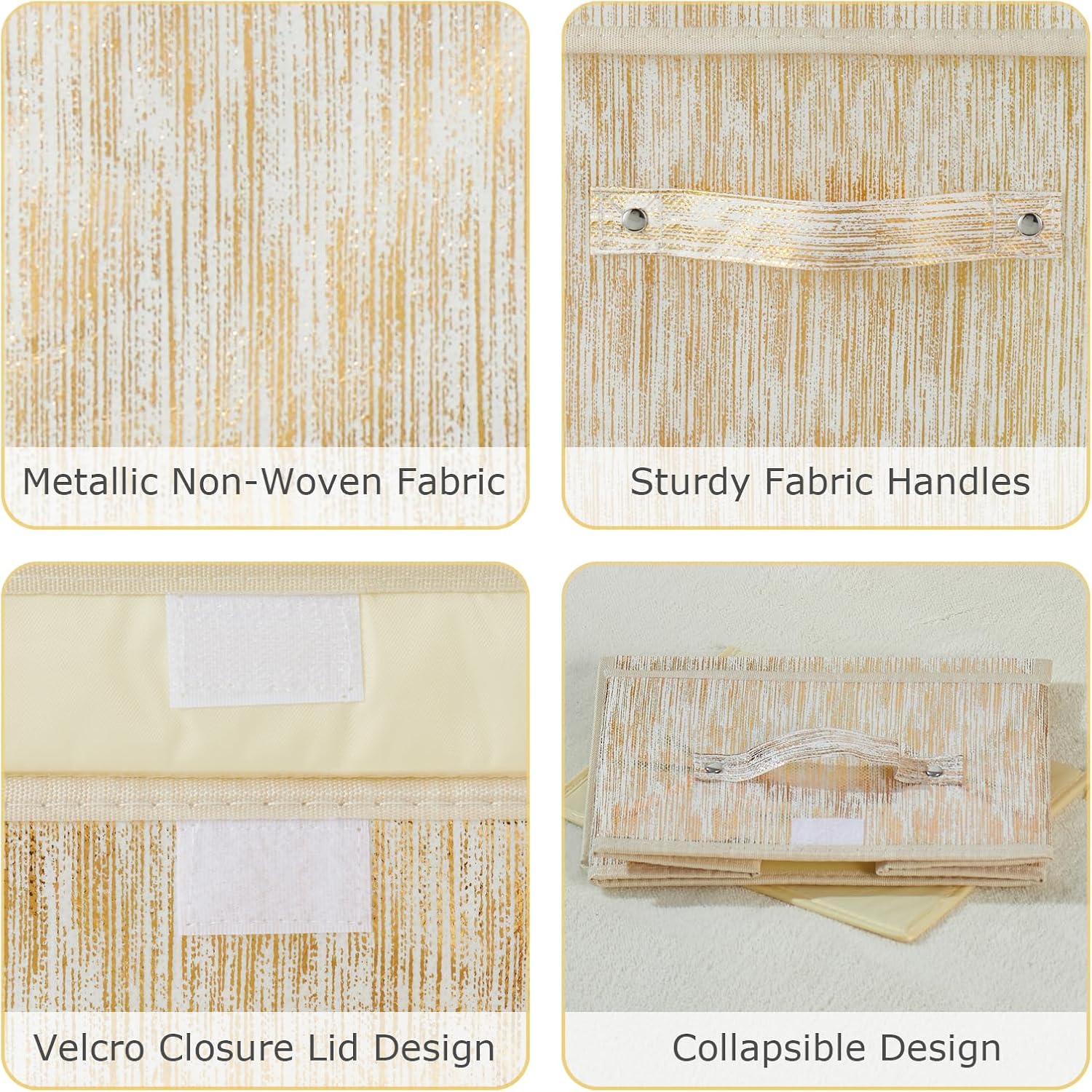 Luxe Gold Storage Bin — Set of 1 - View 3