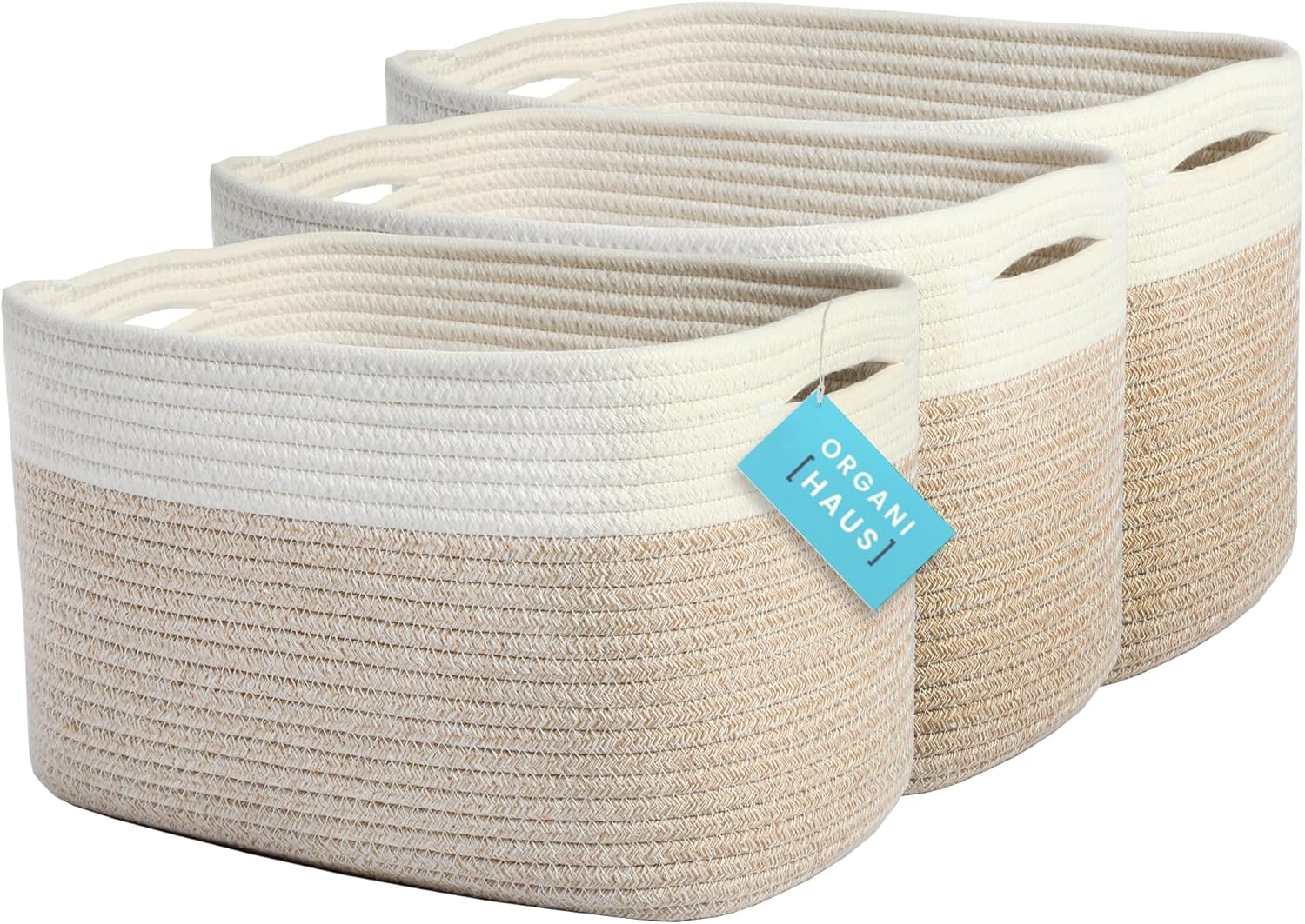 Black Storage Basket — 15" — Mixed Honey