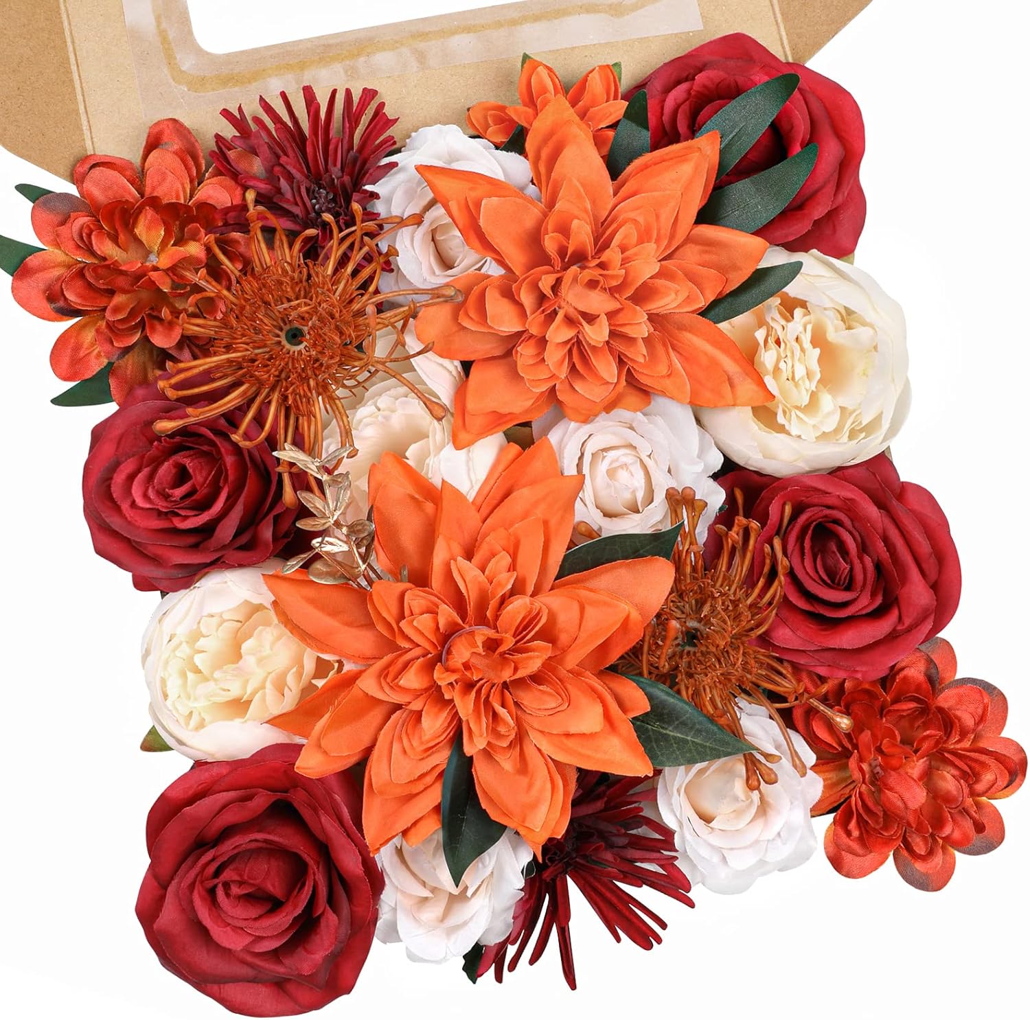 Blue Artificial Plant — Burnt Orange