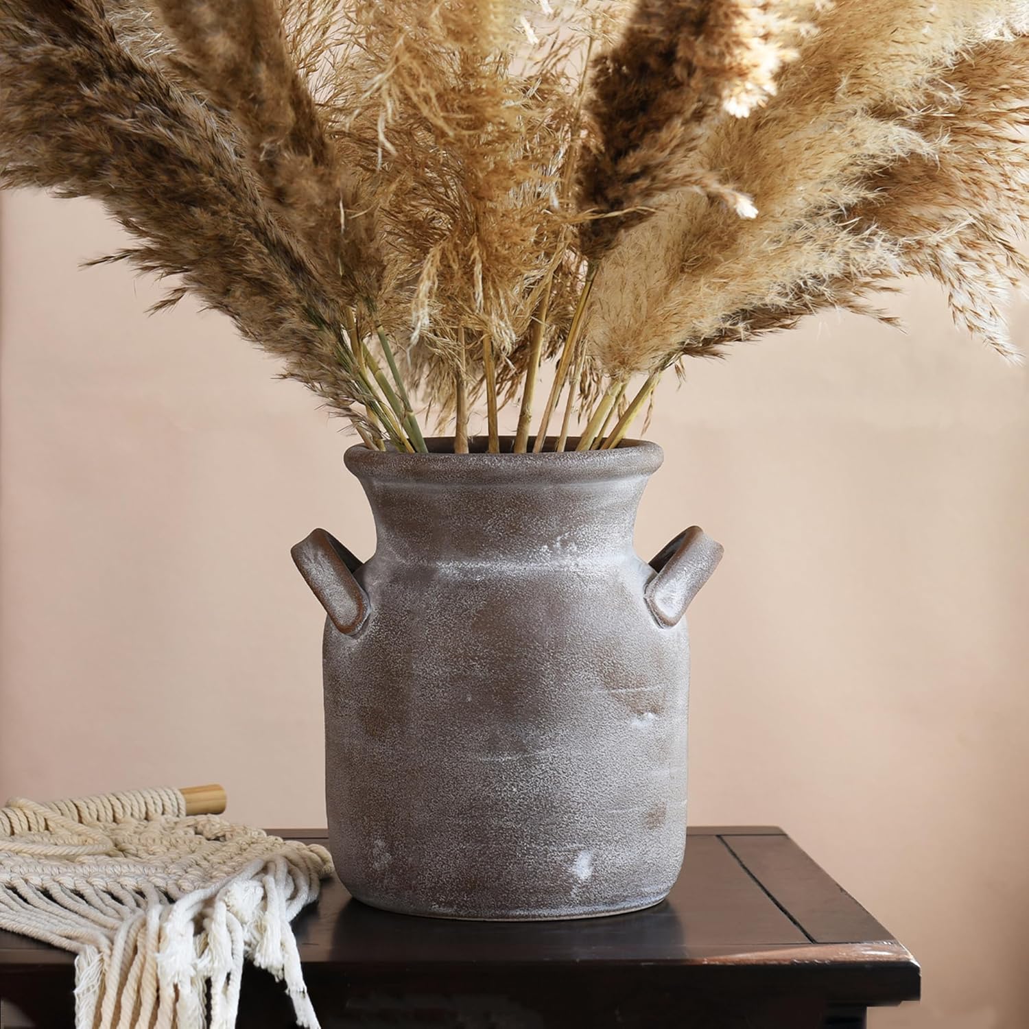 Boho Brown Flower Vase — 6" — 8 Inch-brown