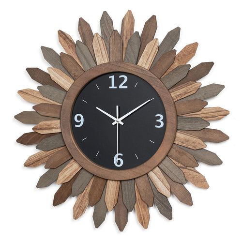Battery Operated Boho Brown Wall Clock — 21"