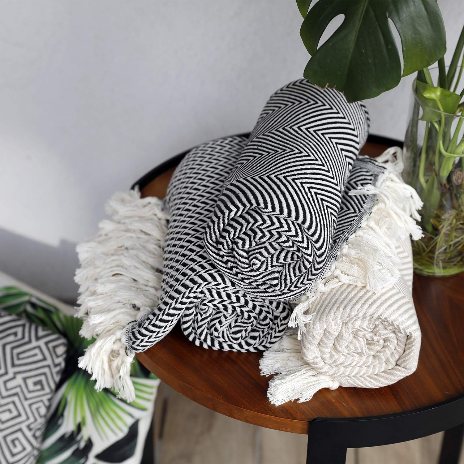 Boho Beige Throw Pillow - View 6