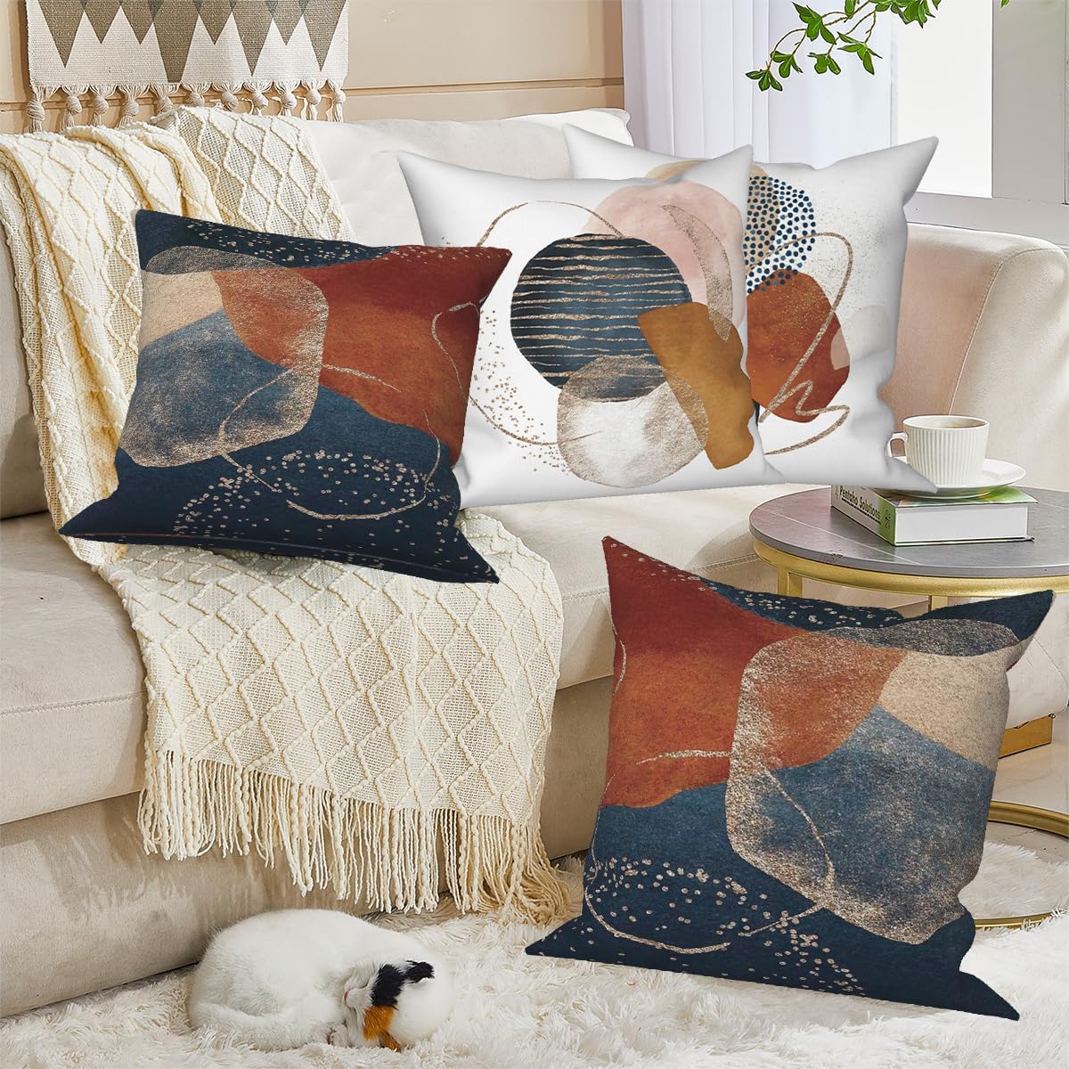 Boho Fabric Throw Pillow Cover — 18" - View 3