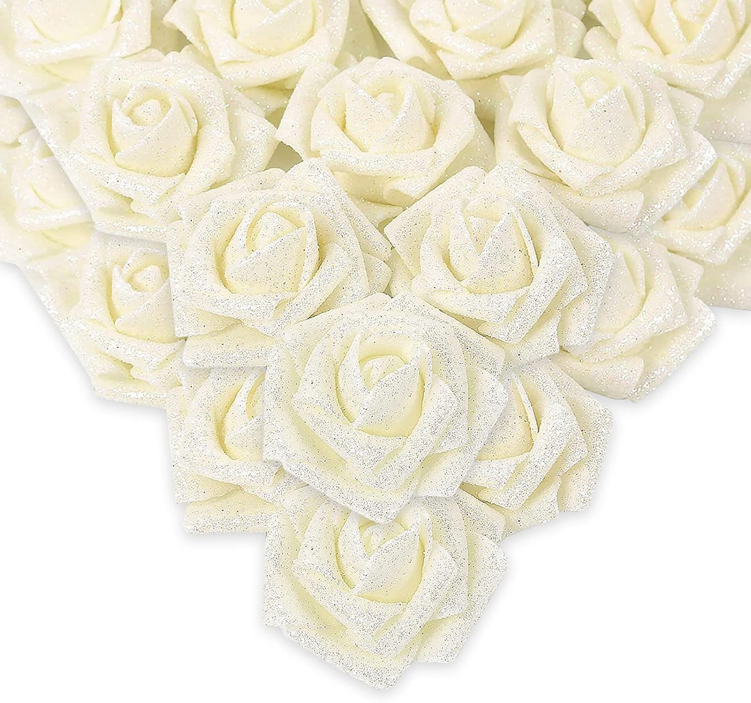 Black Artificial Flowers — 50pcs Ivory