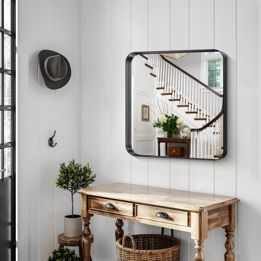 Rectangular Luxe Black Mirror — 30" - View 4