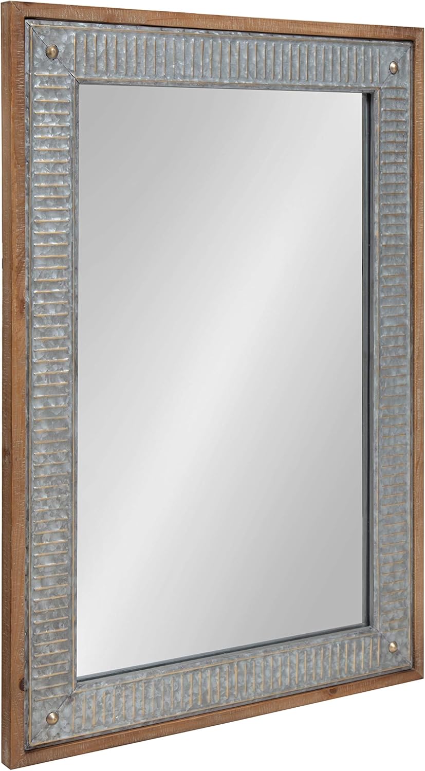 Farmhouse Brown Wall Mirror — 39" - View 3