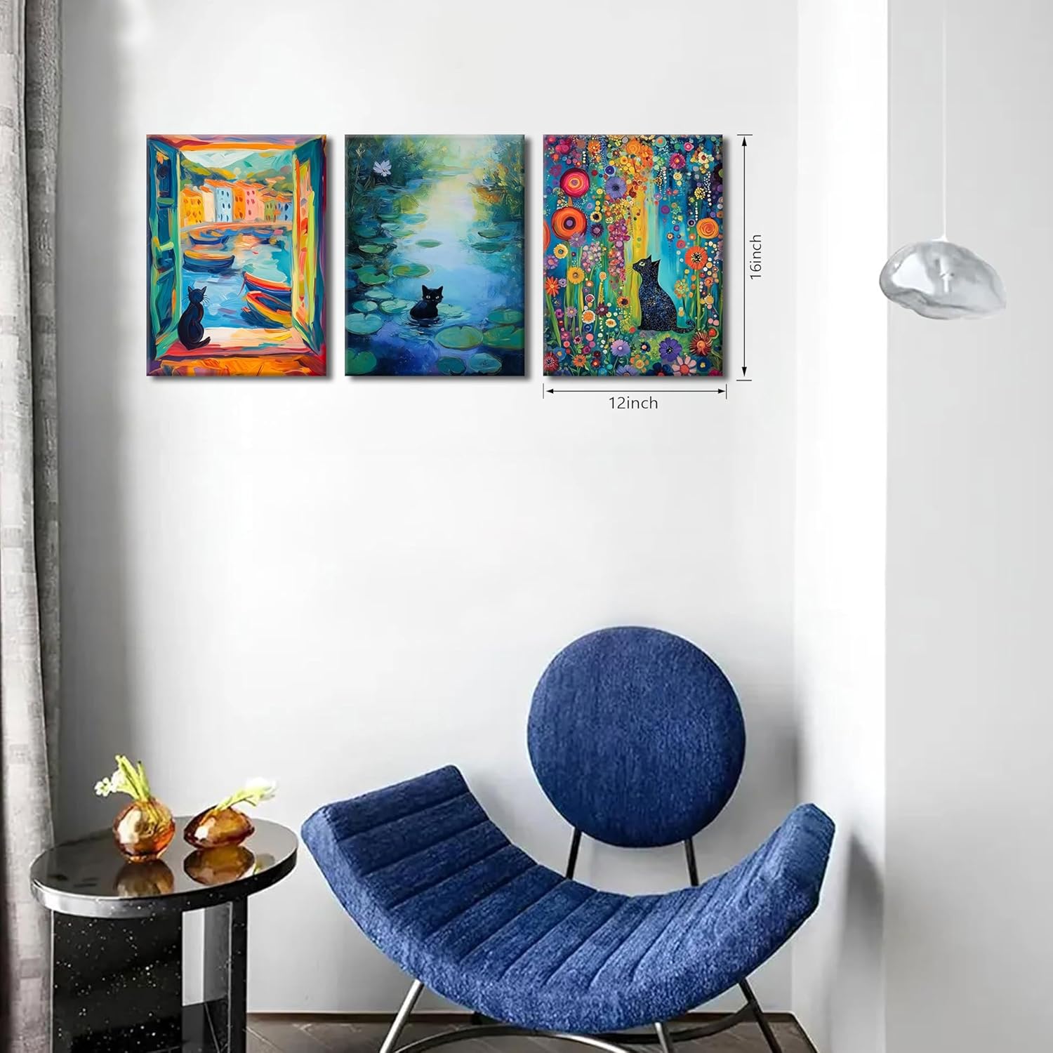 Framed Black Canvas Wall Art — 12x16 - View 3