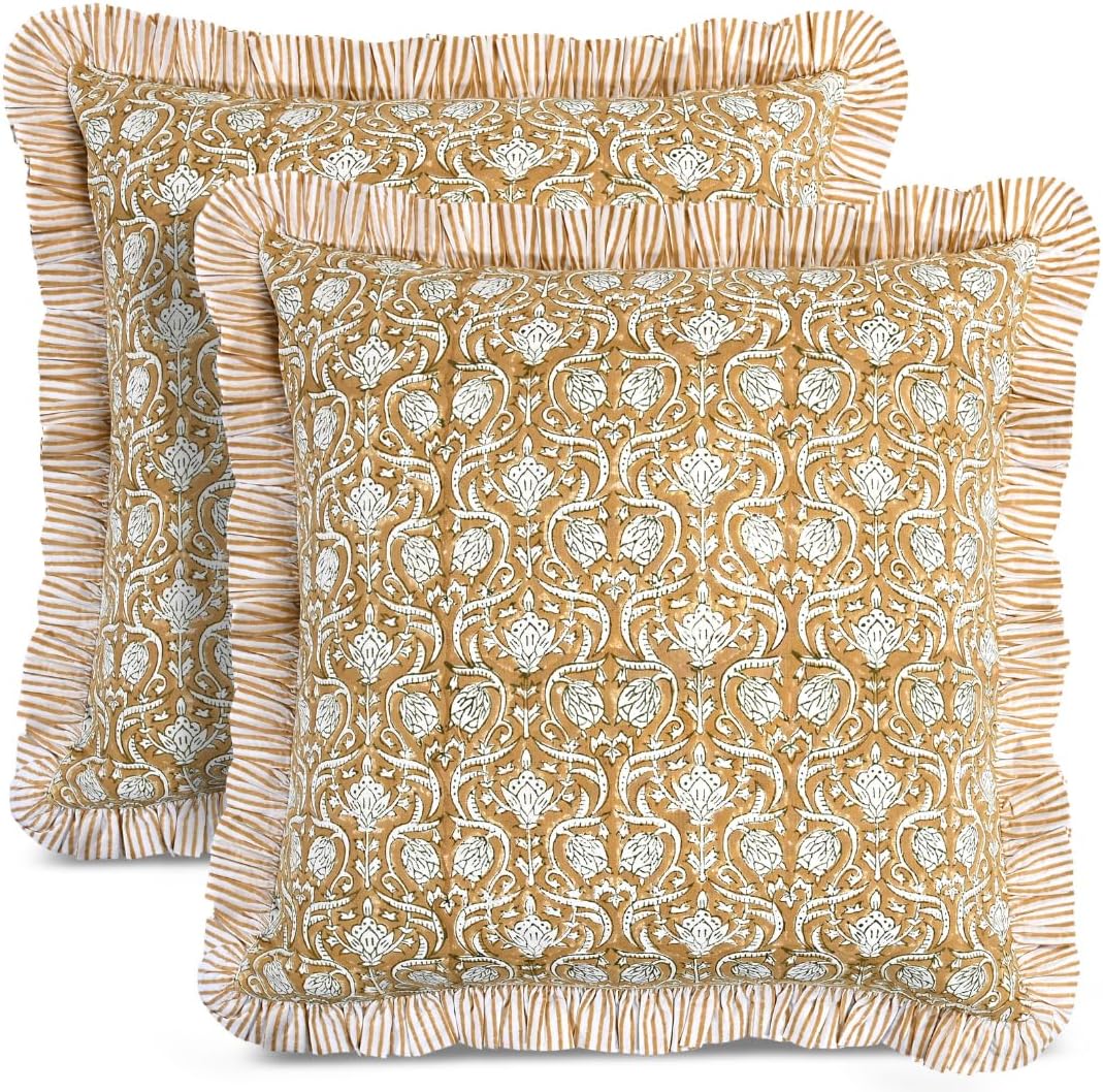 Boho Blue Throw Pillow — 20" — 18" x 18" (Pack of 2)