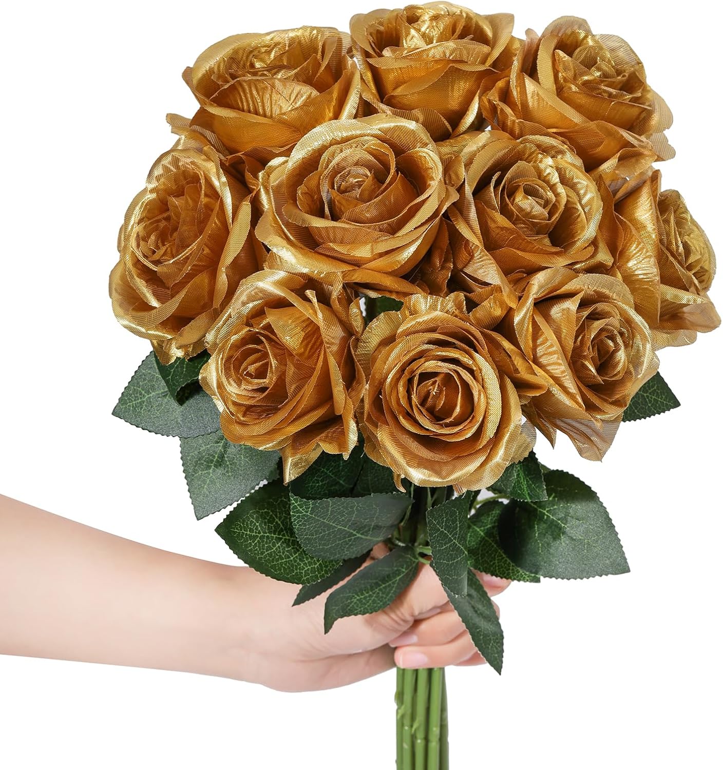 Blue Artificial Flowers — 21.2" — Gold