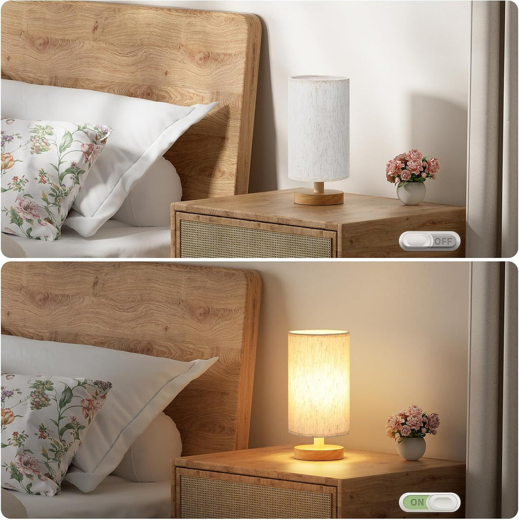 Beige Bedside Lamp — 9" - View 4