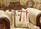 Embroidered Boho Blue Throw Pillow Cover — 18x18 - View 2